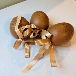 Speckled Easter Eggs Large Brown Easter Egg Decorations Qty 3 Springtime Decor